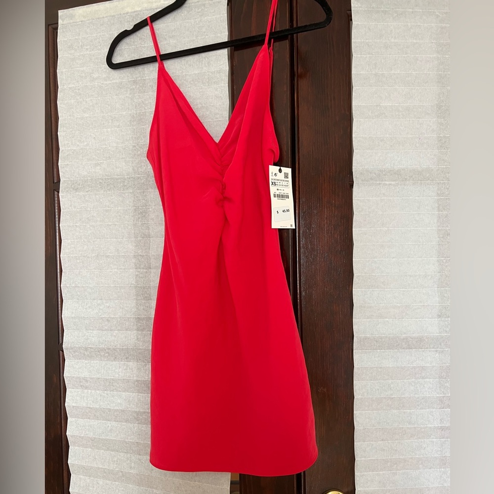 Zara Red Linen Mini Dress